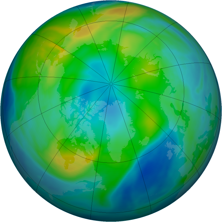 Arctic ozone map for 11 November 2004